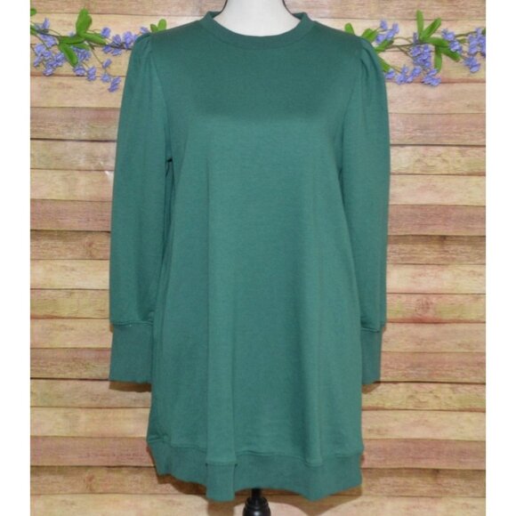 Jodifl Sweatshirt Dress Womens Size M Green Long Sleeve Crewneck Pockets Casual - Picture 1 of 9